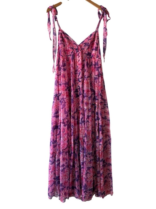Rococo Sand Dresses & Skirts - Rococo Sand Pink and Purple Floral Tie-Shoulder Maxi Dress